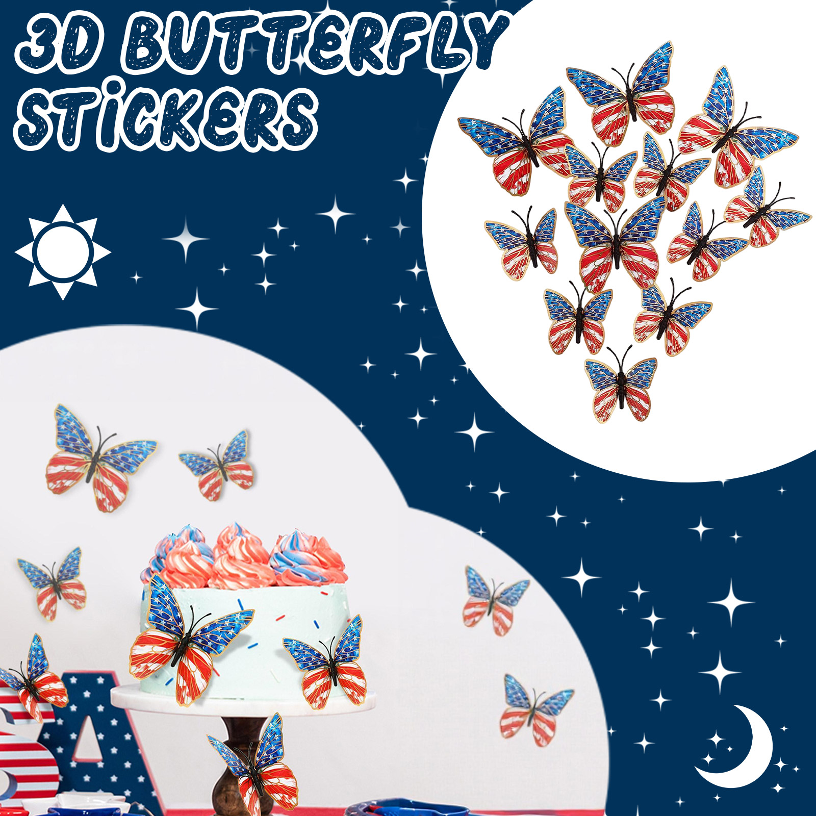 3d Butterfly Wall Stickers Ame - Baby Nursery Decals บทวิจารณ์และราคา
