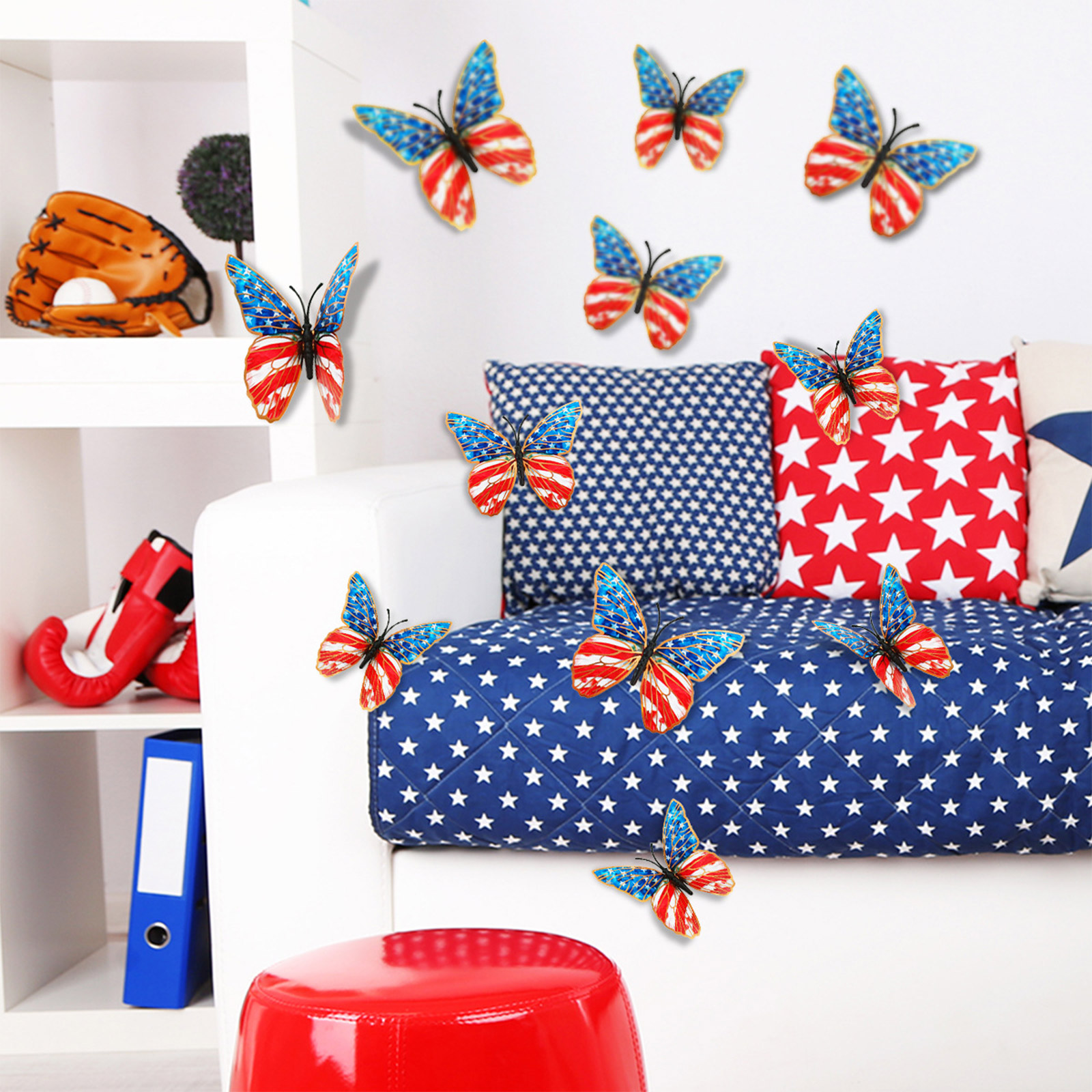 3d Butterfly Wall Stickers Ame - Baby Nursery Decals บทวิจารณ์และราคา