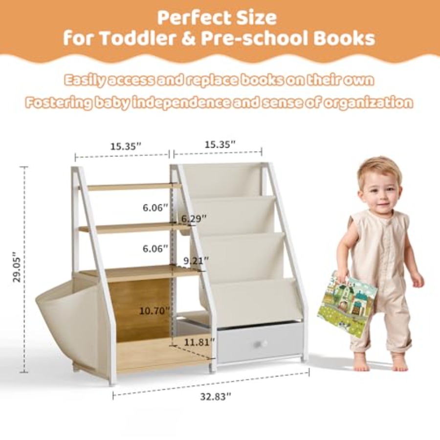 Bookshelf and Toy Storage - Bo - Baby Nursery Shelves บทวิจารณ์และราคา