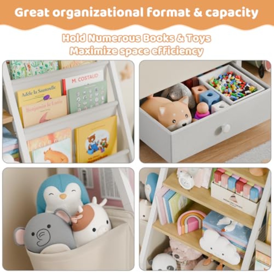 Bookshelf and Toy Storage - Bo - Baby Nursery Shelves บทวิจารณ์และราคา