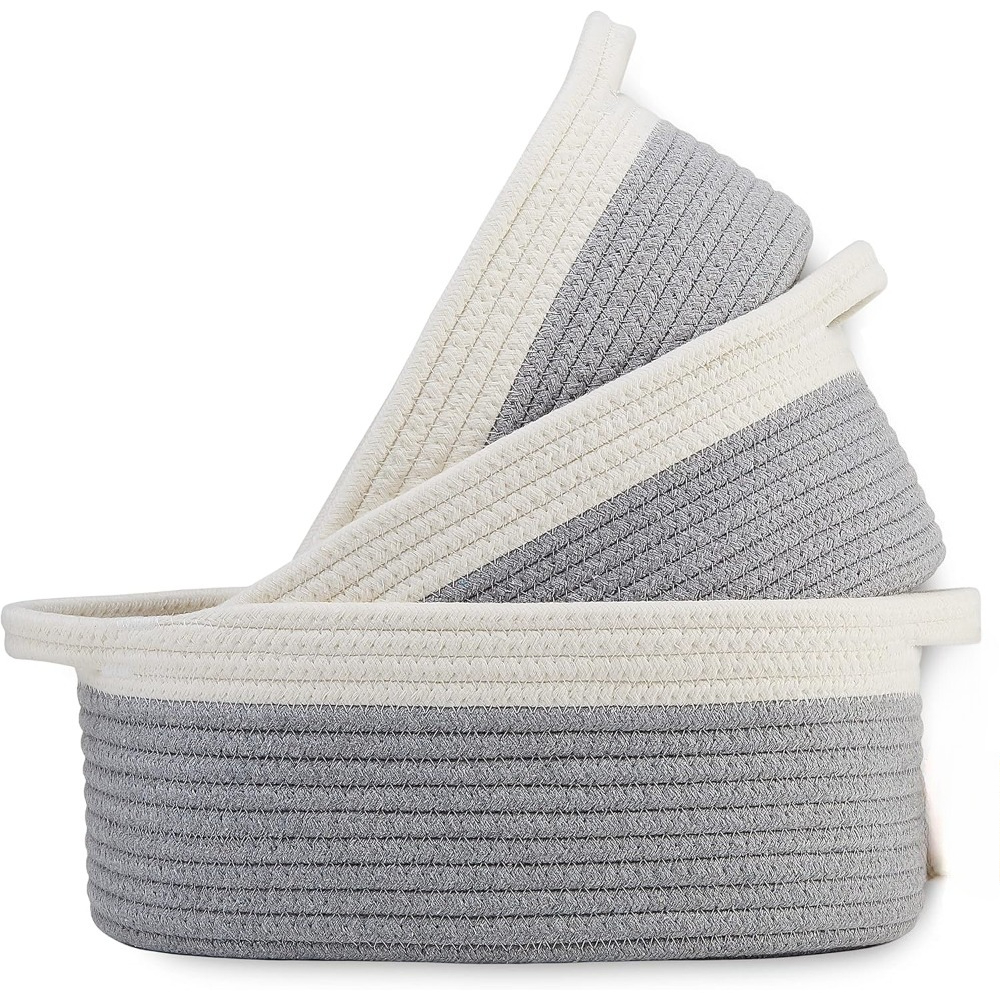 3pcs Rope Woven Baskets for St - Baby Nursery Shelves บทวิจารณ์และราคา