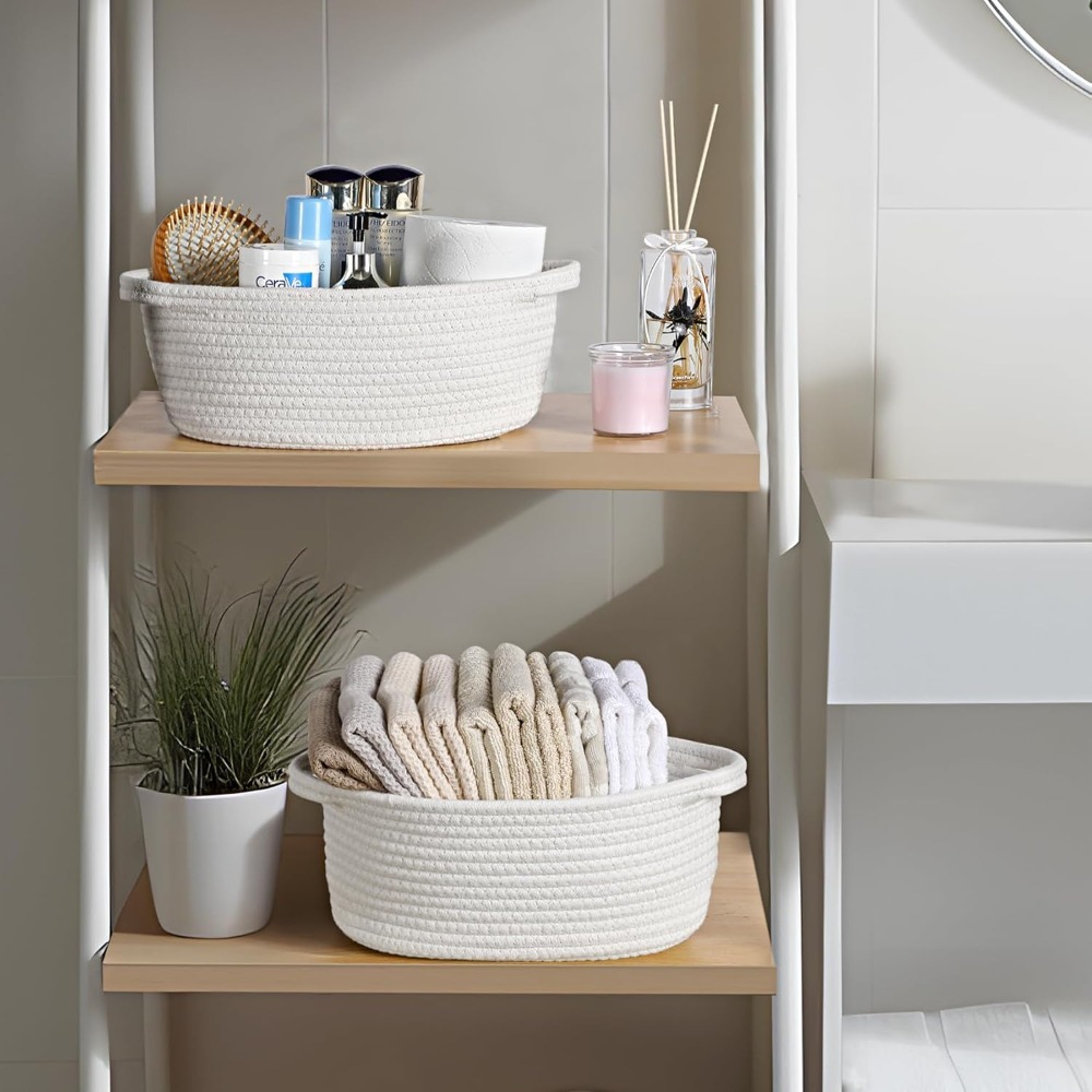 3pcs Rope Woven Baskets for St - Baby Nursery Shelves บทวิจารณ์และราคา